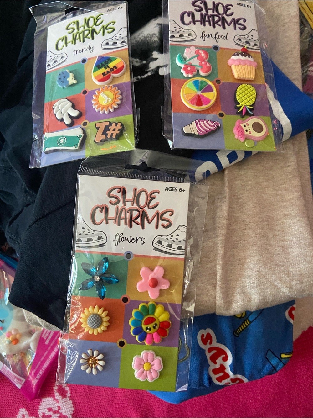 Shoe Charms Kids Pack - Assorted Pink, Blue, Yellow & Green